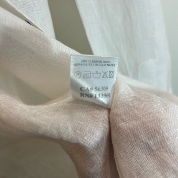 MATTUSO Sz L Shirt 100% Linen Casual Blue Buttons Long Sleeve Made in Italy - Picture 6 of 7